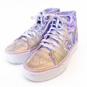 Vans Sk8-Hi Tapered Holographic Purple
Butterfly Platform Skate Sneakers SZ 8.5